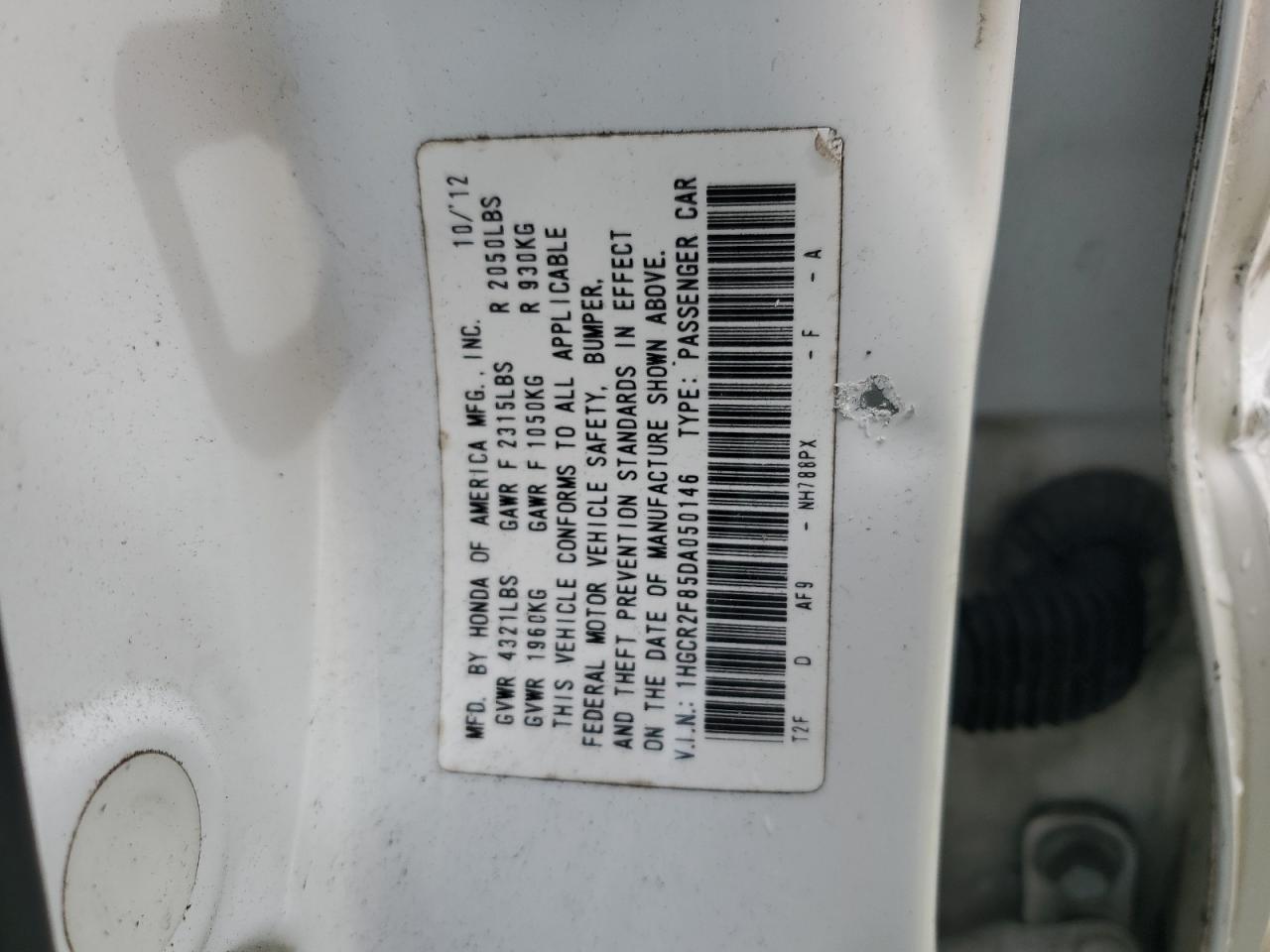 1HGCR2F85DA050146 2013 Honda Accord Exl