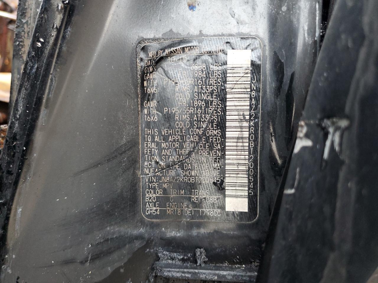 JN8AZ2KR0BT200545 2011 Nissan Cube Base