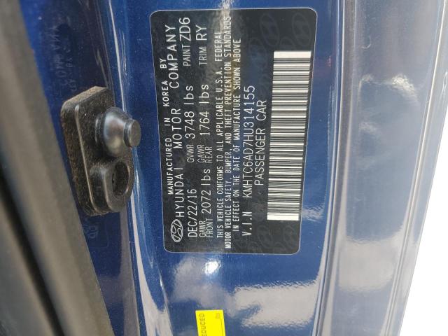 2017 Hyundai Veloster VIN: KMHTC6AD7HU314155 Lot: 57895204