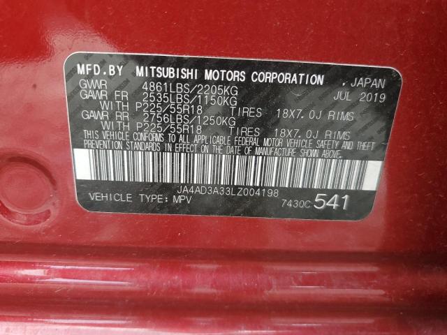 2020 Mitsubishi Outlander Se VIN: JA4AD3A33LZ004198 Lot: 57695144