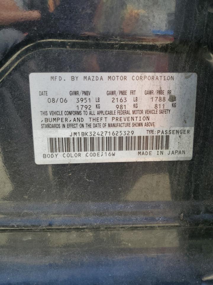 JM1BK324271625329 2007 Mazda 3 S