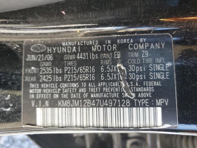 2007 Hyundai Tucson Gls VIN: KM8JM12B47U497128 Lot: 59917534