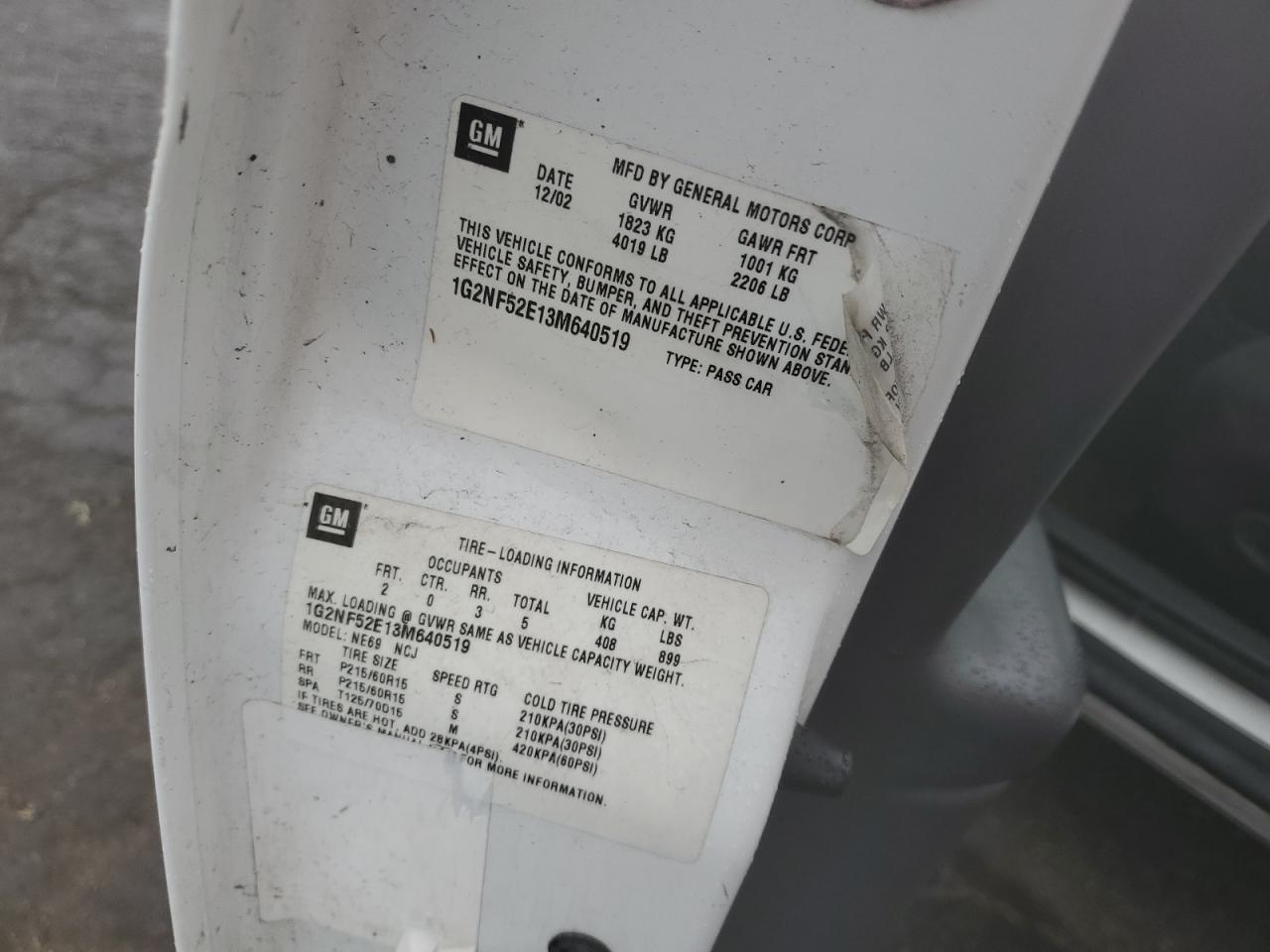 1G2NF52E13M640519 2003 Pontiac Grand Am Se1