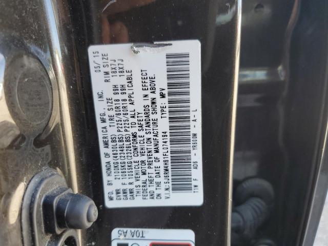 2015 Honda Cr-V Touring VIN: 5J6RM4H91FL074194 Lot: 57697864