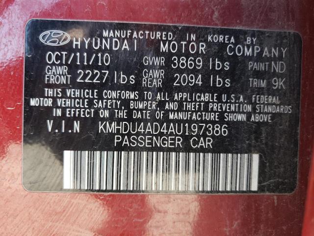 2010 HYUNDAI ELANTRA BL KMHDU4AD4AU197386  56527064