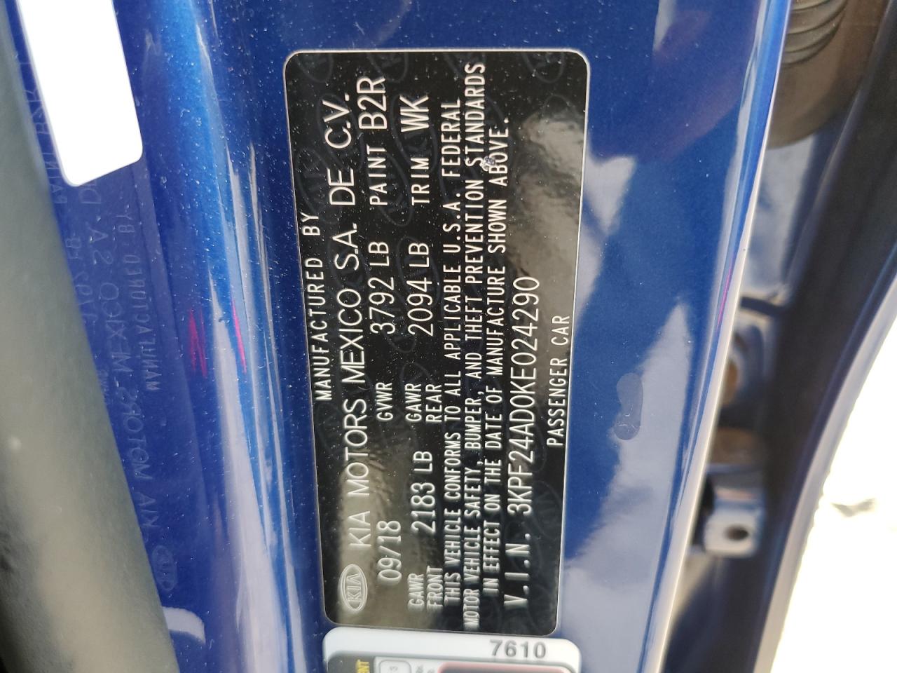 3KPF24AD0KE024290 2019 Kia Forte Fe