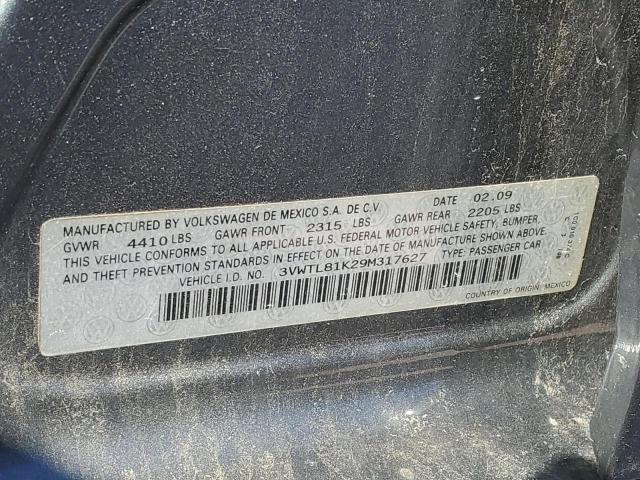 2009 Volkswagen Jetta Tdi VIN: 3VWTL81K29M317627 Lot: 61058894