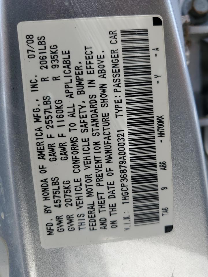 1HGCP36879A000321 2009 Honda Accord Exl