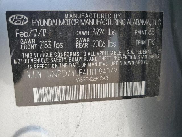 2017 HYUNDAI ELANTRA SE - 5NPD74LF4HH194079