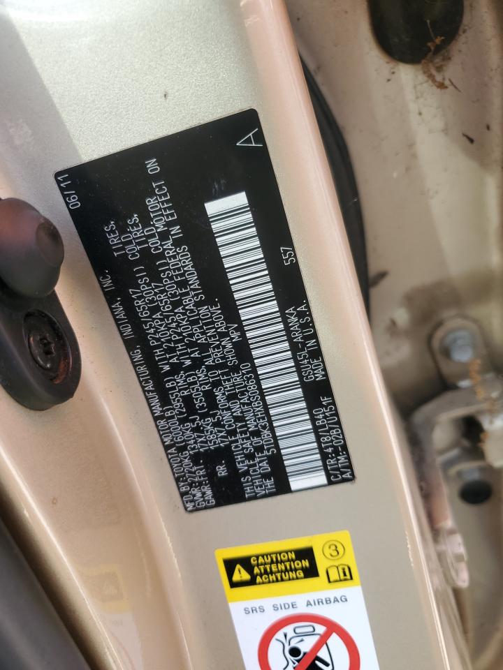 5TDBK3EHXBS086310 2011 Toyota Highlander Base