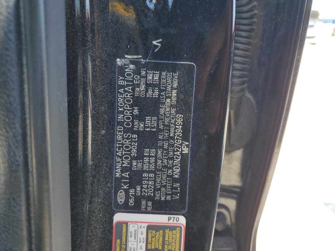 KNDJN2A27G7394969 2016 Kia Soul