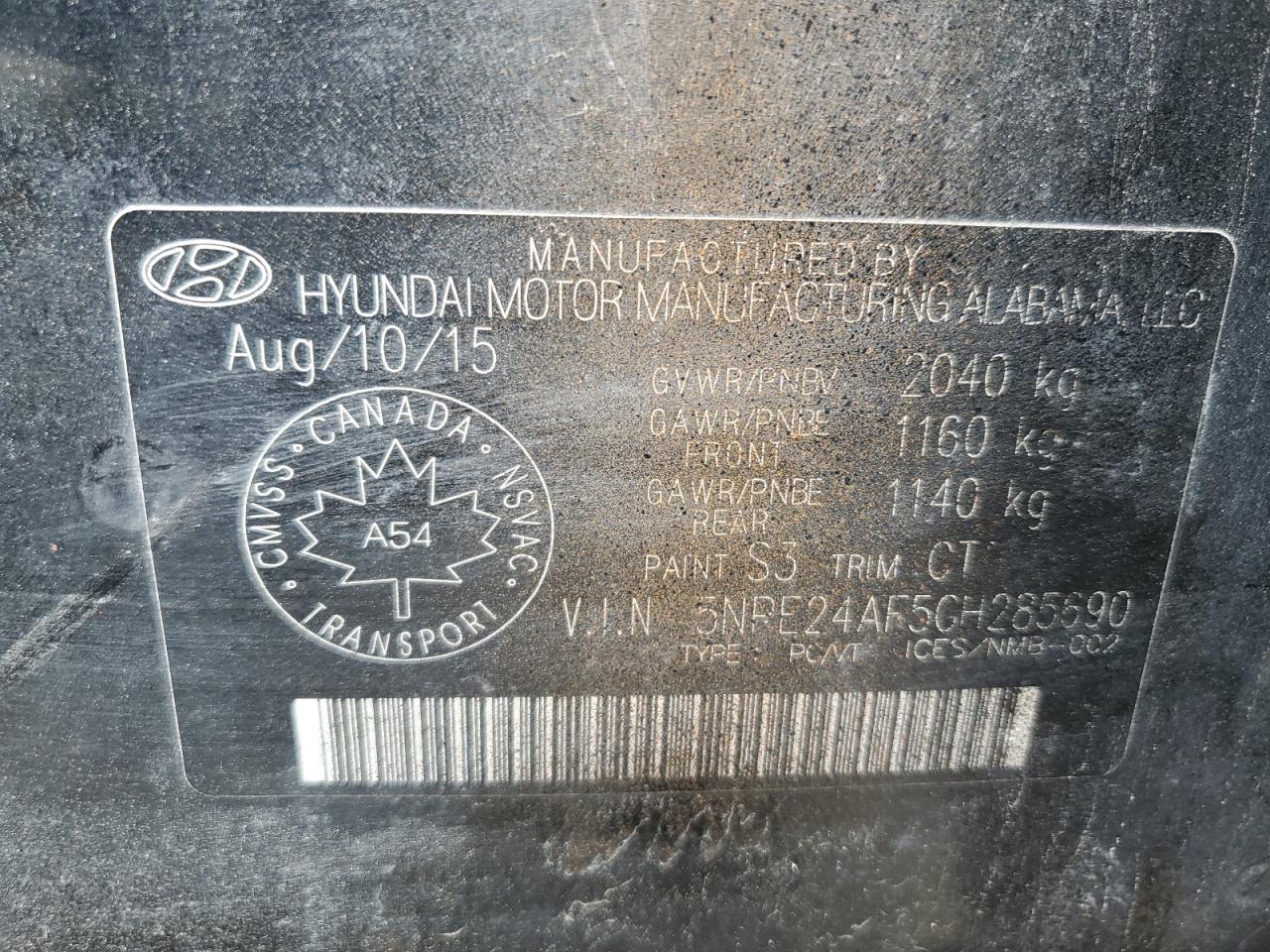 5NPE24AF5GH285690 2016 Hyundai Sonata Se