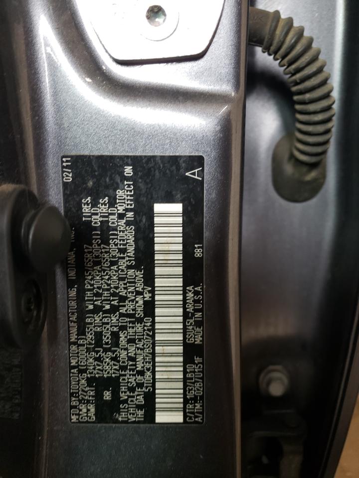 5TDBK3EH7BS072140 2011 Toyota Highlander Base