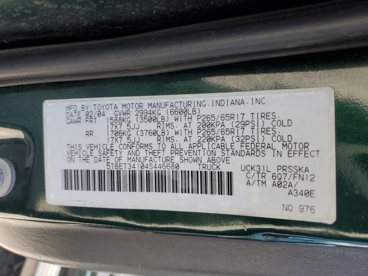 5TBET34104S446680 2004 Toyota Tundra Double Cab Sr5