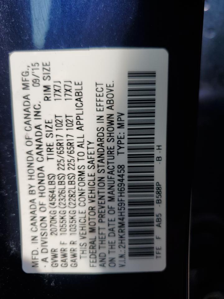 2HKRM4H59FH694458 2015 Honda Cr-V Ex