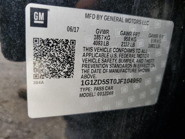 2018 Chevrolet Malibu Lt VIN: 1G1ZD5ST0JF104950 Lot: 60425624