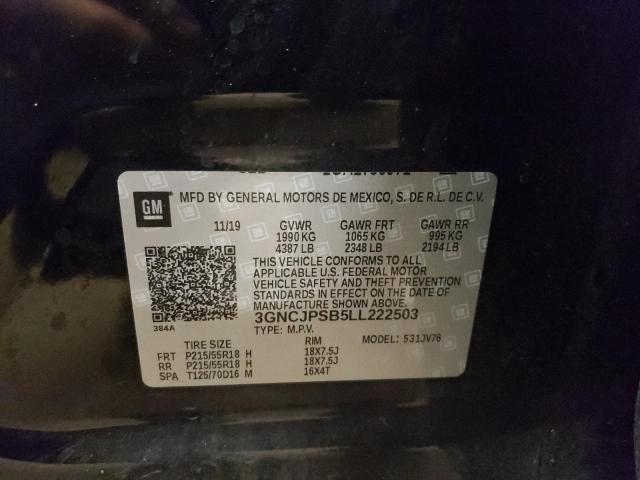 2020 Chevrolet Trax 1Lt VIN: 3GNCJPSB5LL222503 Lot: 59357044