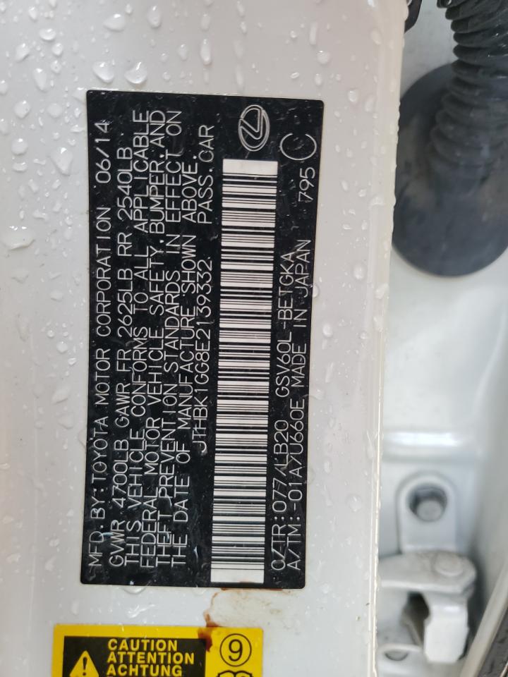 JTHBK1GG8E2139332 2014 Lexus Es 350