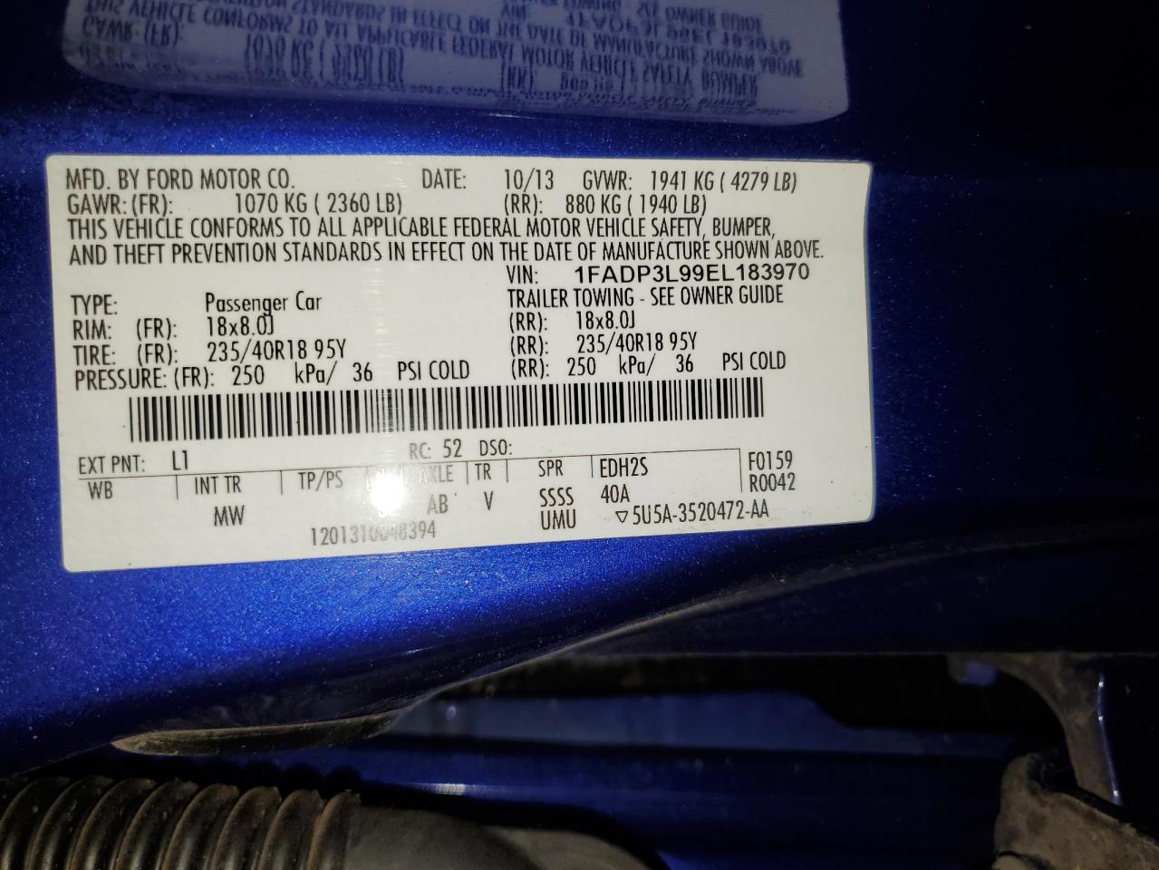 1FADP3L99EL183970 2014 Ford Focus St