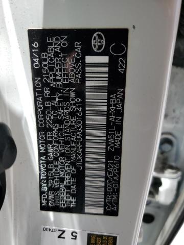 2016 Toyota Prius VIN: JTDKARFU9G3016419 Lot: 58203704