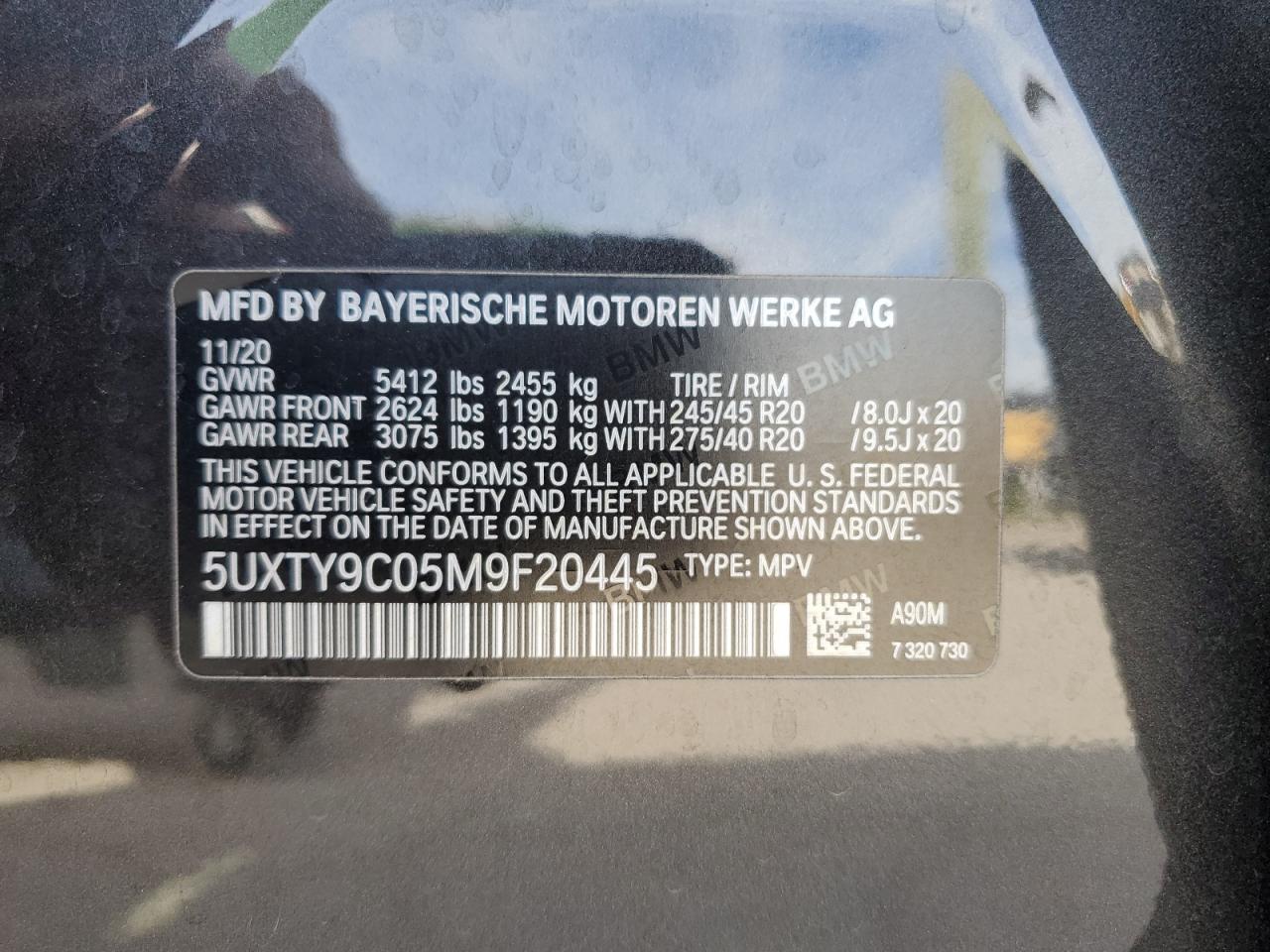 5UXTY9C05M9F20445 2021 BMW X3 xDrivem40I