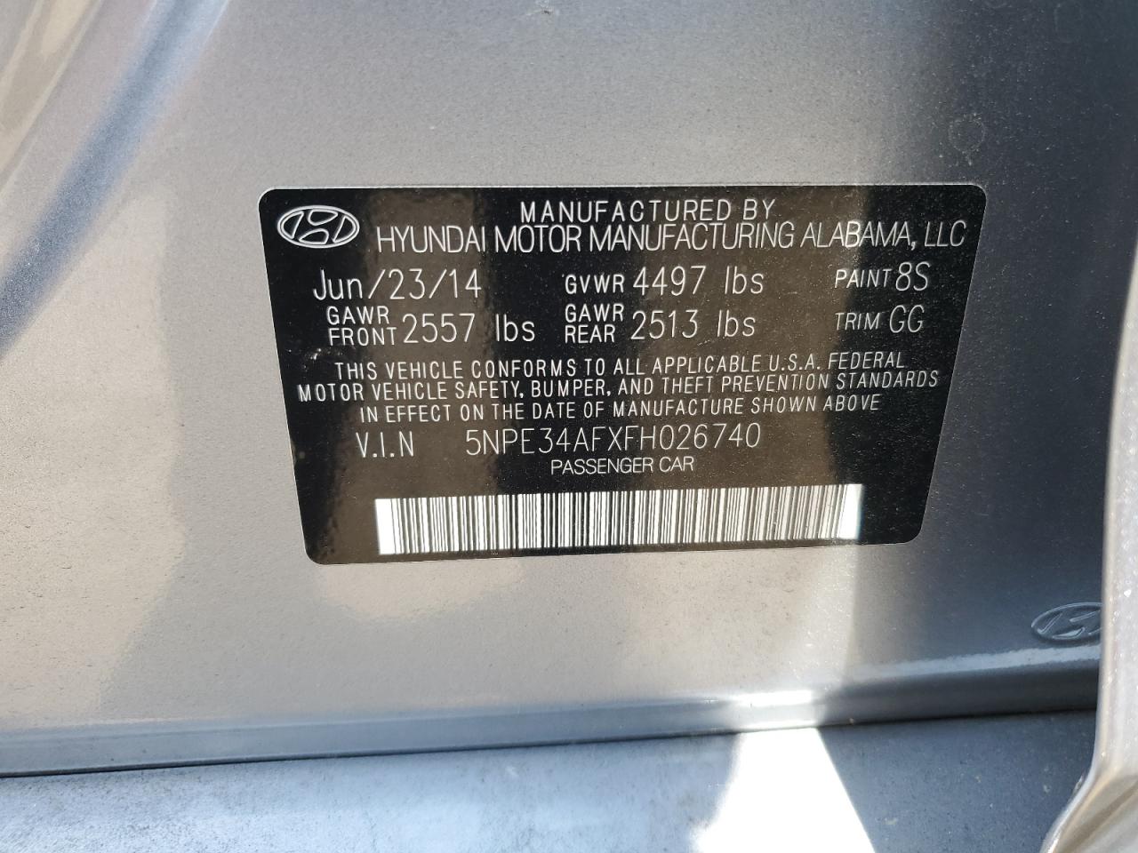 5NPE34AFXFH026740 2015 Hyundai Sonata Sport