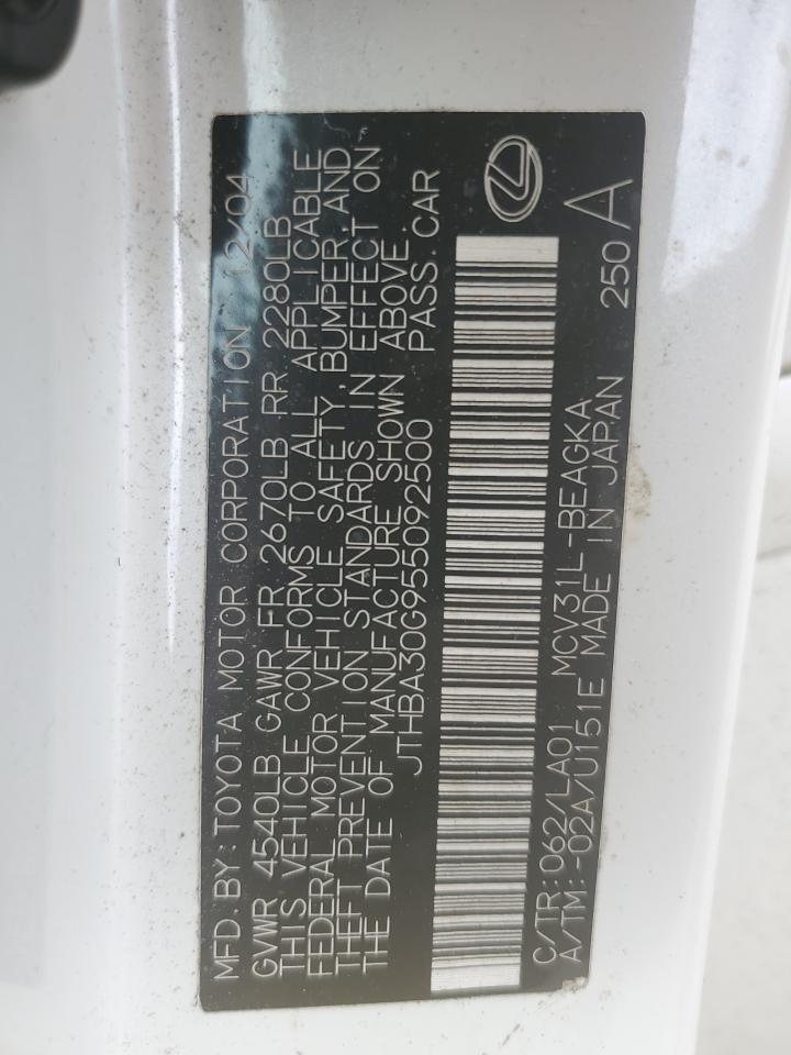 JTHBA30G955092500 2005 Lexus Es 330