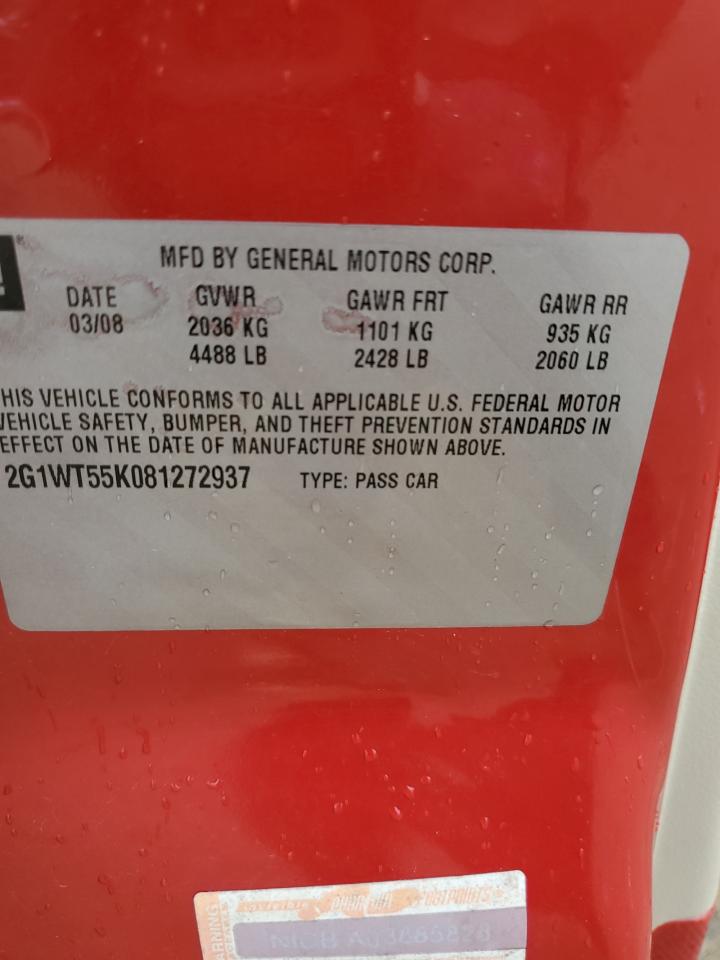 2G1WT55K081272937 2008 Chevrolet Impala Lt