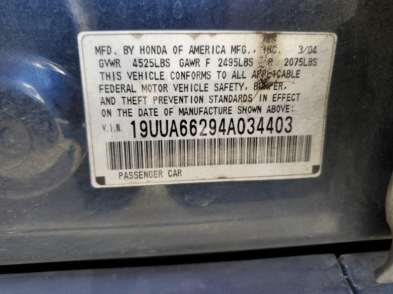 19UUA66294A034403 2004 Acura Tl