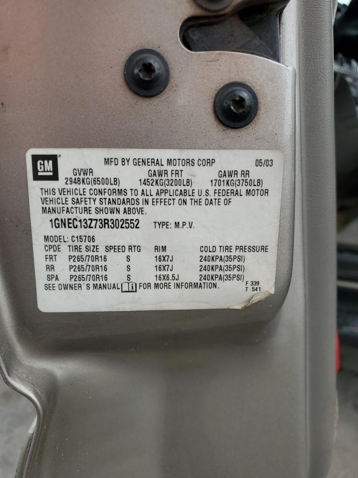 1GNEC13Z73R302552 2003 Chevrolet Tahoe C1500