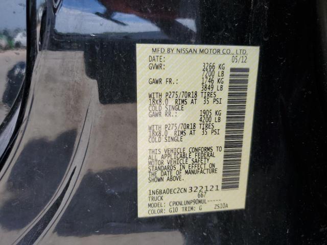 2012 Nissan Titan S VIN: 1N6BA0EC2CN322121 Lot: 60040564