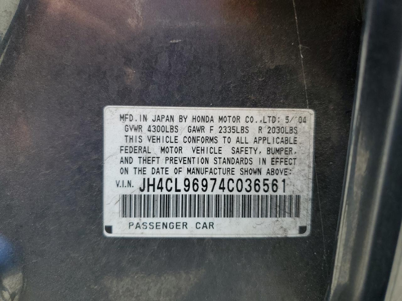 JH4CL96974C036561 2004 Acura Tsx