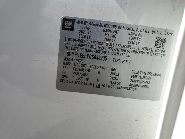 2012 Cadillac Srx Performance Collection VIN: 3GYFNEE3XCS648285 Lot: 59038684