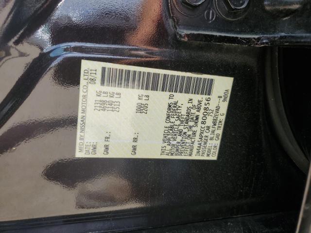 2012 Nissan Maxima S VIN: 1N4AA5APXCC800856 Lot: 58986394