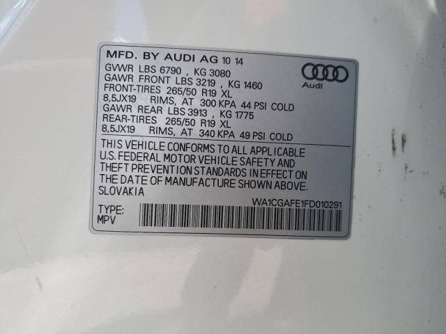 2015 Audi Q7 Premium VIN: WA1CGAFE1FD010291 Lot: 58098924