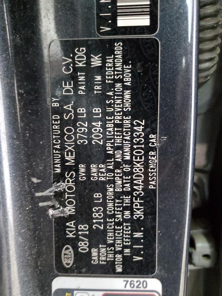 3KPF34AD8KE013342 2019 Kia Forte Gt Line