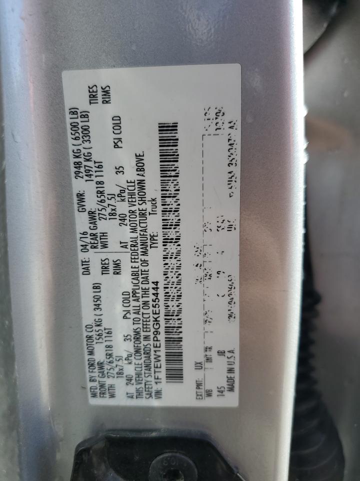 1FTEW1EP9GKE55444 2016 Ford F150 Supercrew