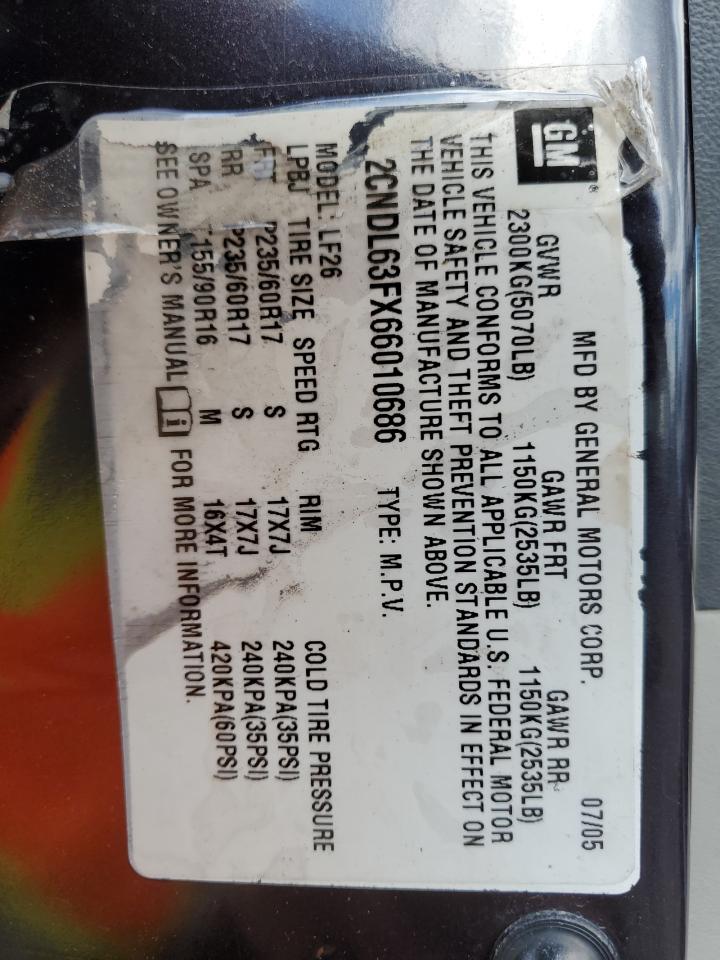 2CNDL63FX66010686 2006 Chevrolet Equinox Lt