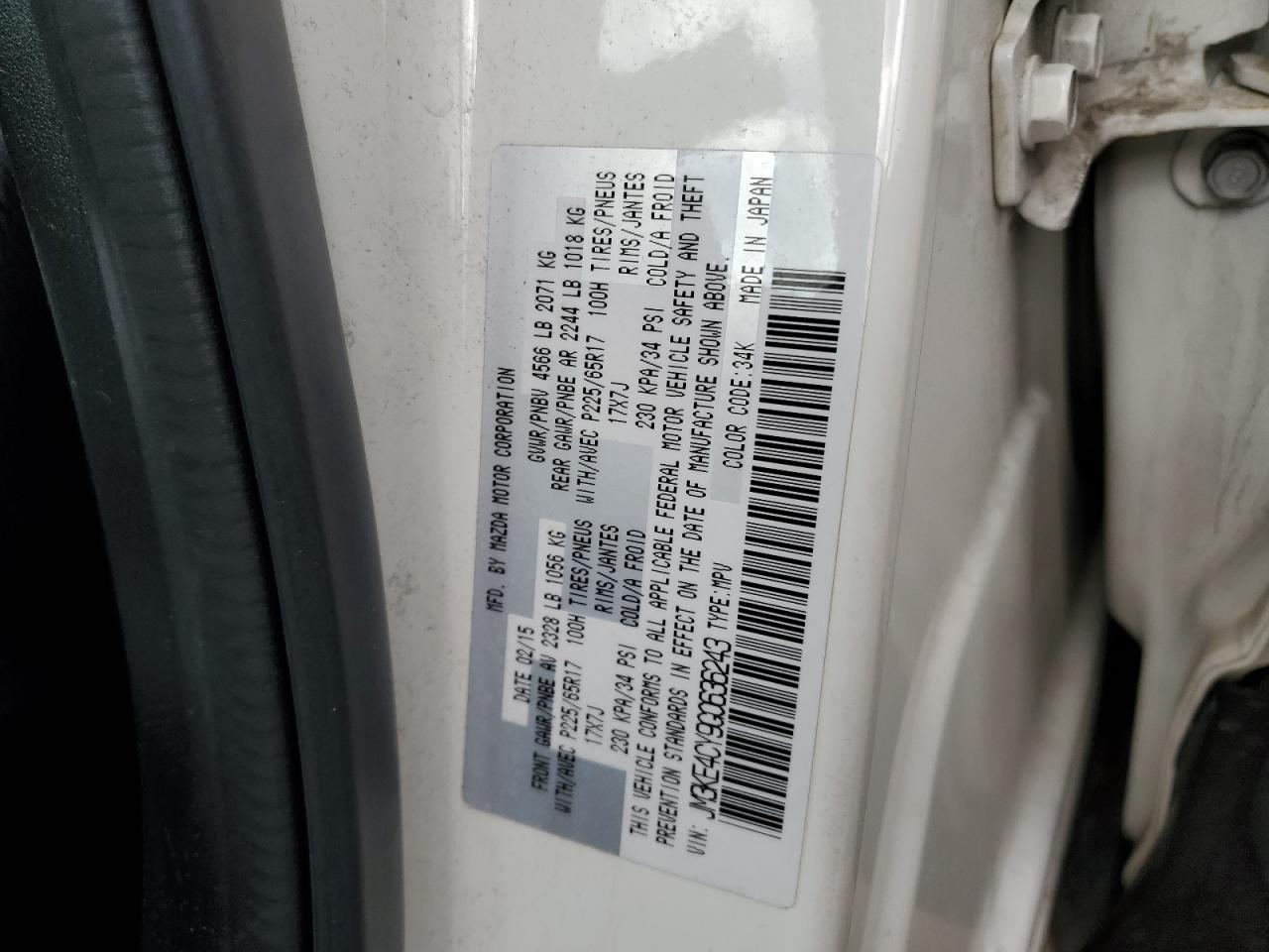 JM3KE4CY9G0636243 2016 Mazda Cx-5 Touring