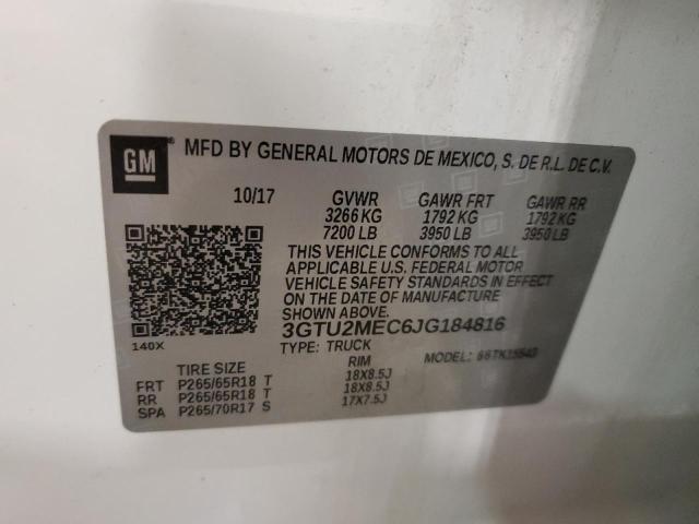 2018 GMC SIERRA K15 - 3GTU2MEC6JG184816