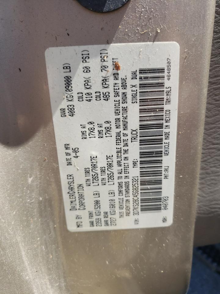 3D7KS28C45G825321 2005 Dodge Ram 2500 St