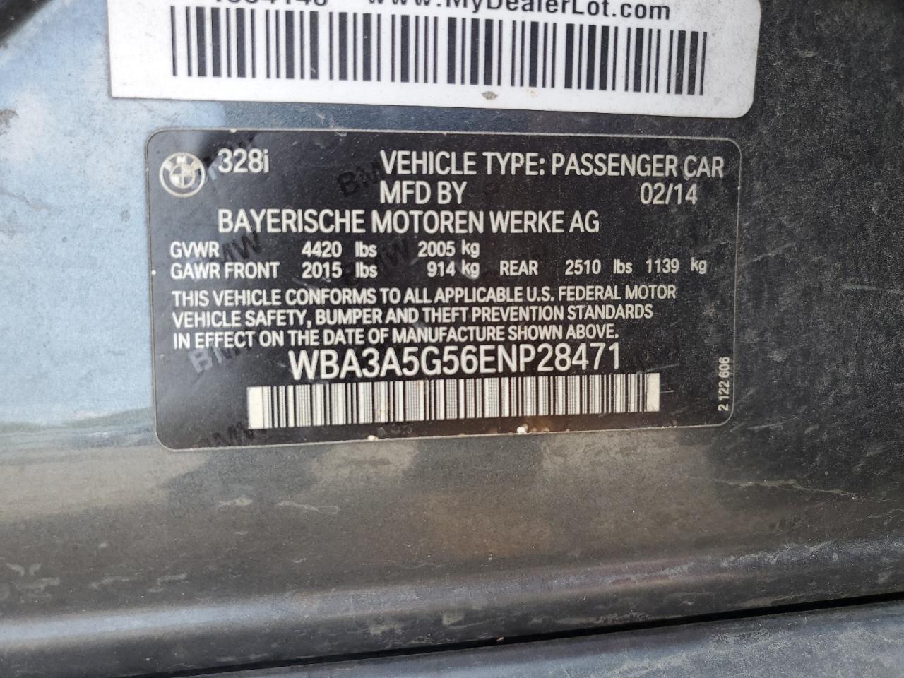 WBA3A5G56ENP28471 2014 BMW 328 I