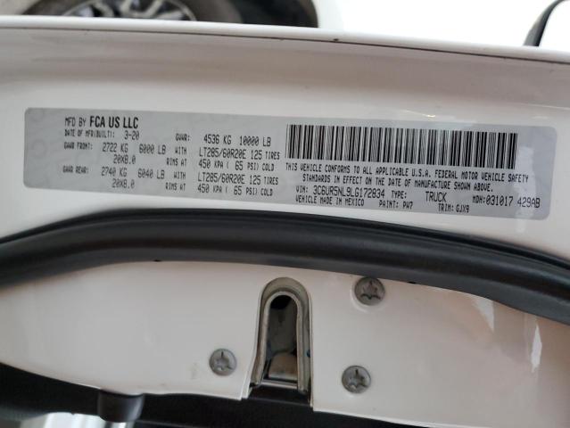 2020 Ram 2500 Laramie VIN: 3C6UR5NL9LG172834 Lot: 57529034