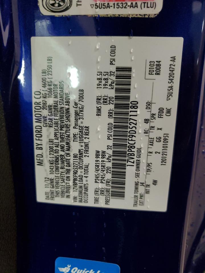 1ZVBP8CF9D5271180 2013 Ford Mustang Gt