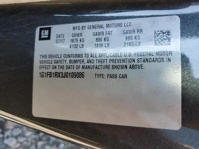 2018 Chevrolet Camaro Lt VIN: 1G1FB1RX3J0109086 Lot: 58406444