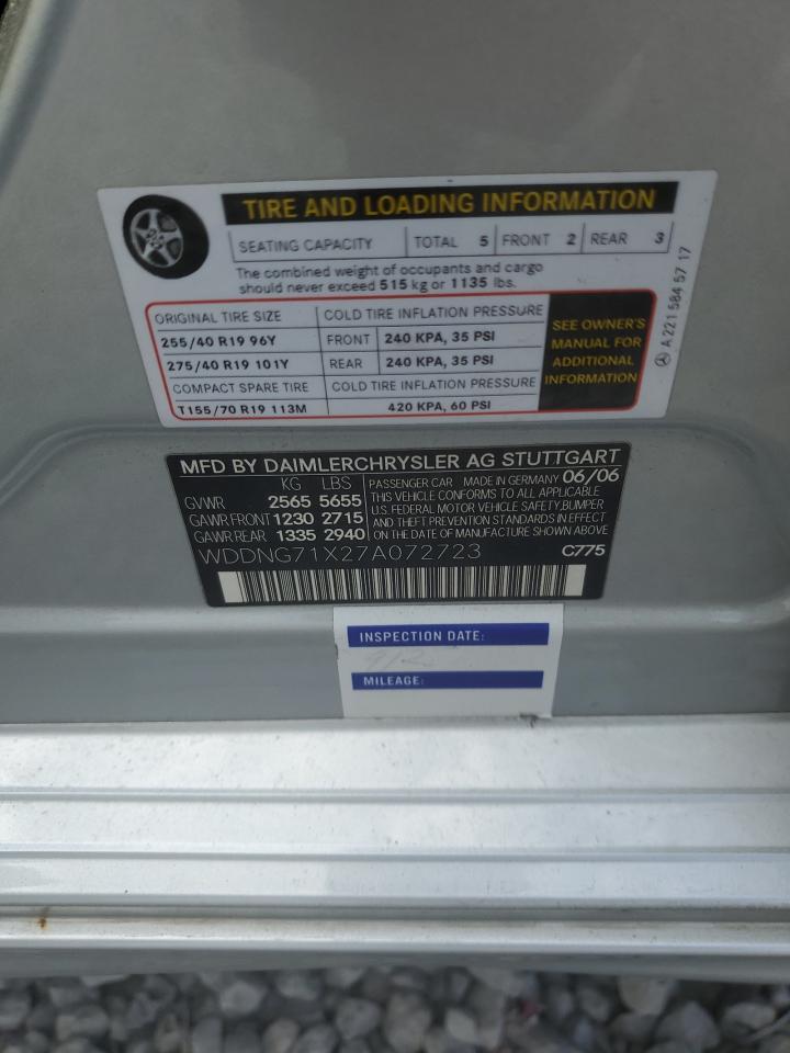 WDDNG71X27A072723 2007 Mercedes-Benz S 550