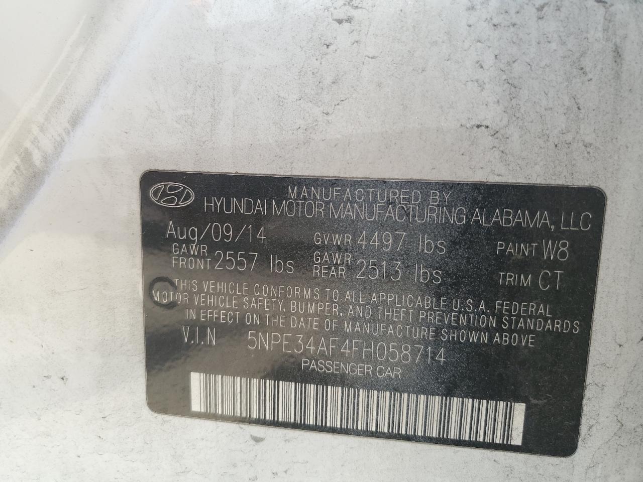5NPE34AF4FH058714 2015 Hyundai Sonata Sport
