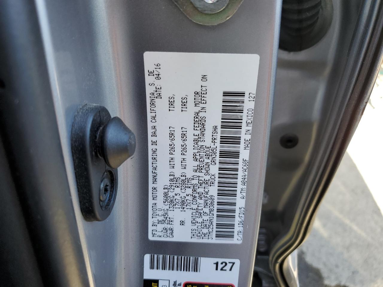 3TMCZ5AN1GM030609 2016 Toyota Tacoma Double Cab