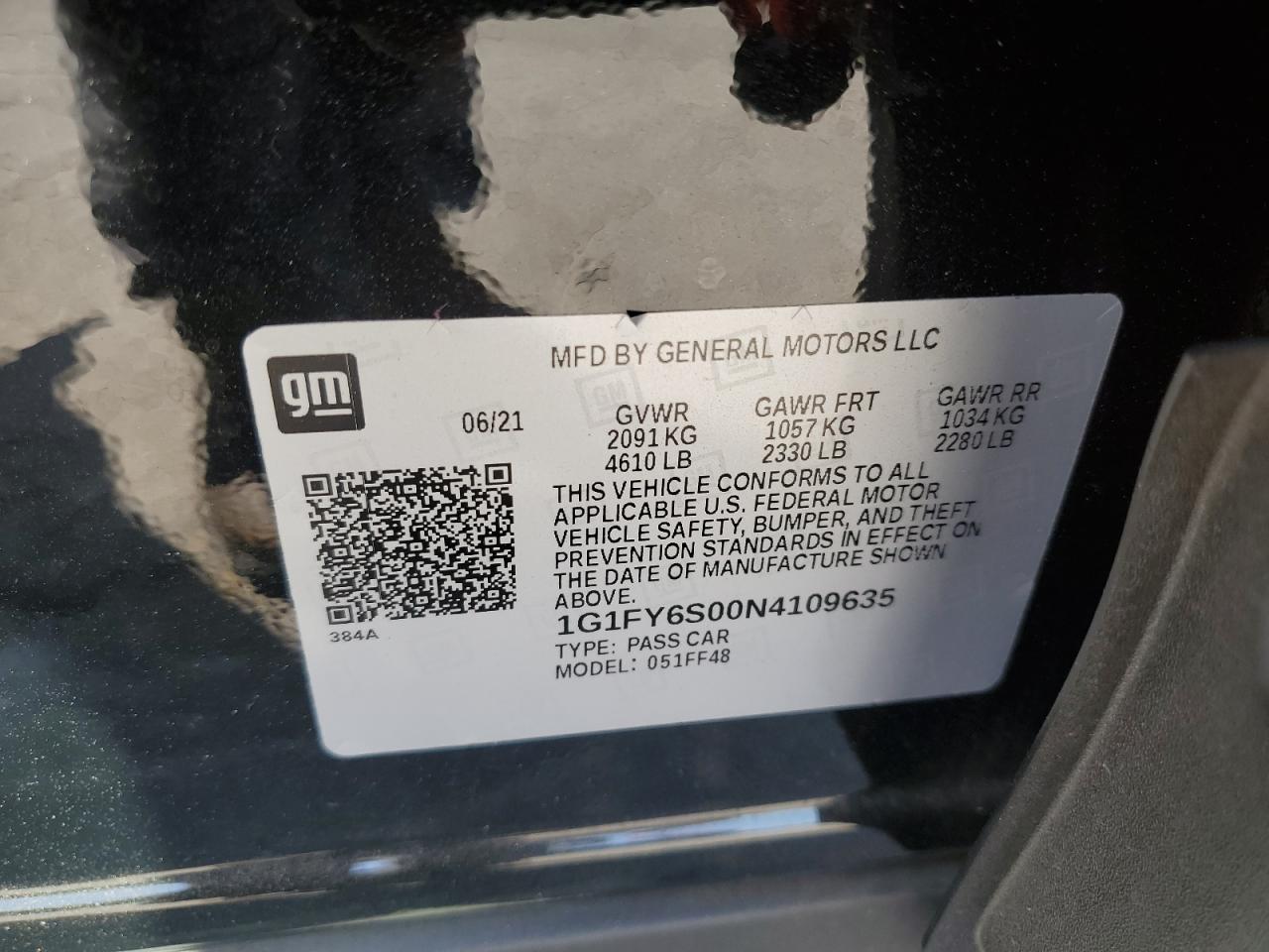 1G1FY6S00N4109635 2022 Chevrolet Bolt Euv Lt