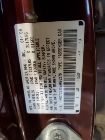 1HGCP26389A096278 2009 Honda Accord Lx